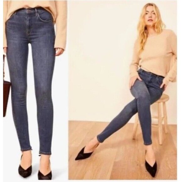 Reformation Denim - Reformation Women's Sz 28 High & Skinny Havana Wash Cropped High Waist Jeans